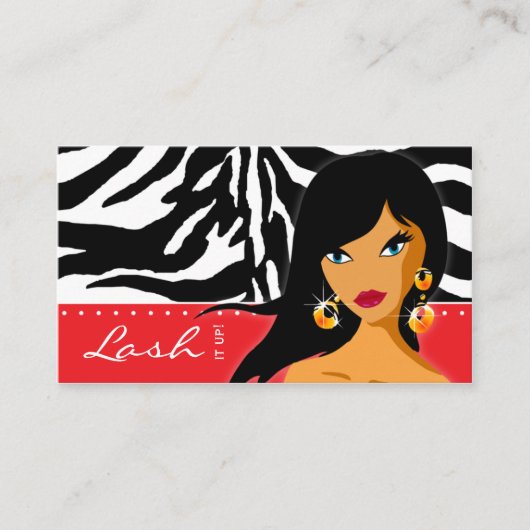 Eyelash Visitekaartje Zebra Woman Red (Voorkant)