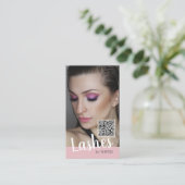 Eyelash-visitekaartjes met QR-code en foto's Visitekaartje (Staand voorkant)