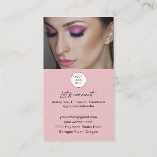 Eyelash-visitekaartjes met QR-code en foto's Visitekaartje (Achterkant)