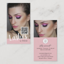 Eyelash-visitekaartjes met QR-code en foto's