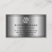 Eyelashashes Lijst Silver van aangepaste QR-CODE-L Visitekaartje (Achterkant)