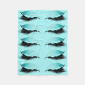 Eyelashes Aqua Blue Glitter Makeup Girly Fleece Deken (Voorkant)