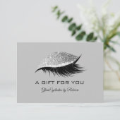Eyelashes Beauty Glitter Makeup Cadeaucertificaat Informatiekaartje (Staand voorkant)