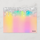 Eyelashes Blauwgroen Makeup Holographic van Cadeau Briefkaart (Achterkant)