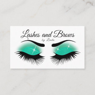 Eyelashes en Brows - Blauwgroen glitter Visitekaartje