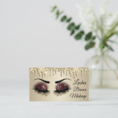 Eyelashes en Brows - Bourgogne en goudglitter Visitekaartje (Staand voorkant)