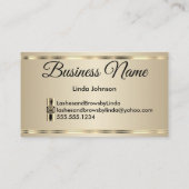 Eyelashes en Brows - Bourgogne en goudglitter Visitekaartje (Achterkant)