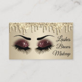 Eyelashes en Brows - Bourgogne en goudglitter Visitekaartje (Voorkant)