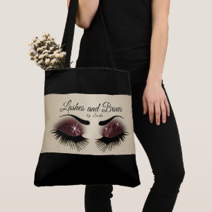 Eyelashes en Brows - Bourgogne Glitter Tote Bag