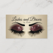 Eyelashes en Brows - Bourgogne Glitter Visitekaartje (Voorkant)