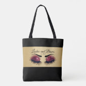 Eyelashes en Brows - Burgundy Red Glitter Tote Bag (Achterkant)