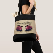Eyelashes en Brows - Burgundy Red Glitter Tote Bag (Dichtbij)