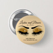 Eyelashes en Brows - Glitter Gold Ronde Button 5,7 Cm (Voorkant /achterkant)