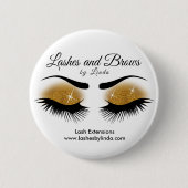 Eyelashes en Brows - Goud Ronde Button 5,7 Cm (Voorkant)