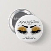 Eyelashes en Brows - Goud Ronde Button 5,7 Cm (Voorkant /achterkant)
