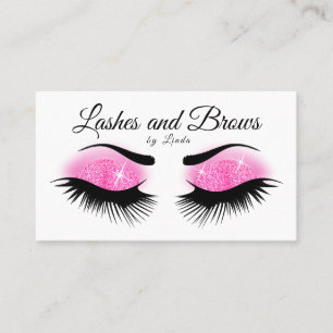 Eyelashes en Brows - Hot Pink Glitter Visitekaartje