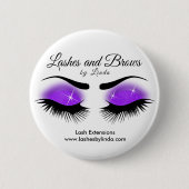 Eyelashes en Brows - Paars Ronde Button 5,7 Cm (Voorkant)