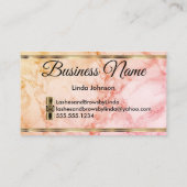 Eyelashes en Brows - Roos Gold Glitter en marmer Visitekaartje (Achterkant)