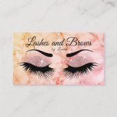 Eyelashes en Brows - Roos Gold Glitter en marmer Visitekaartje (Voorkant)