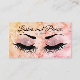 Eyelashes en Brows - Roos Gold Glitter en marmer Visitekaartje