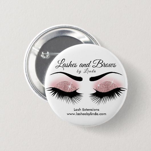 Eyelashes en Brows - Roos Gold Ronde Button 5,7 Cm (Voorkant /achterkant)