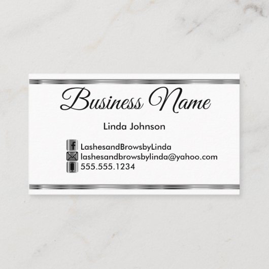 Eyelashes en Brows - Roze glitter Visitekaartje (Achterkant)