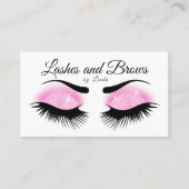 Eyelashes en Brows - Roze glitter Visitekaartje (Voorkant)