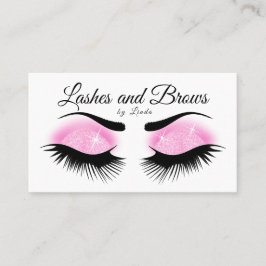 Eyelashes en Brows - Roze glitter Visitekaartje