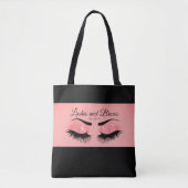 Eyelashes en Brows - Roze koraal Tote Bag (Voorkant)