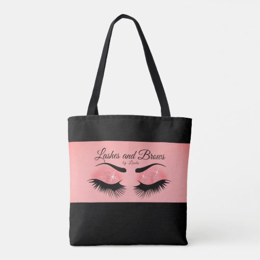 Eyelashes en Brows - Roze koraal Tote Bag (Achterkant)