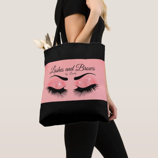 Eyelashes en Brows - Roze koraal Tote Bag (Dichtbij)