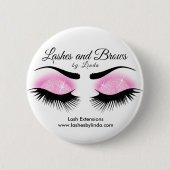 Eyelashes en Brows - Roze Ronde Button 5,7 Cm (Voorkant)