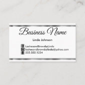 Eyelashes en Brows - Smokey Grey Glitter Visitekaartje (Achterkant)