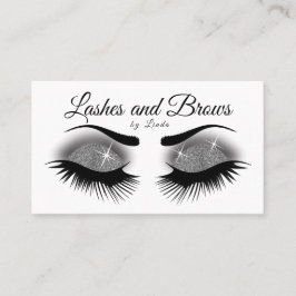 Eyelashes en Brows - Smokey Grey Glitter Visitekaartje