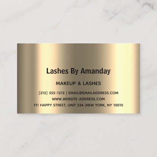 Eyelashes Extension Makeup Roos Gold Lux Visitekaartje (Achterkant)