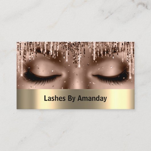 Eyelashes Extension Makeup Roos Gold Lux Visitekaartje (Voorkant)