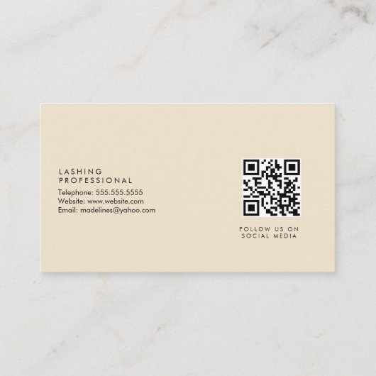 Eyelashes Extensions Salon Beauty Ivory Pink Visitekaartje (Achterkant)