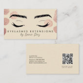 Eyelashes Extensions Salon Beauty Ivory Pink Visitekaartje (Voorkant / Achterkant)
