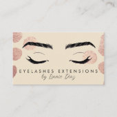 Eyelashes Extensions Salon Beauty Ivory Pink Visitekaartje (Voorkant)