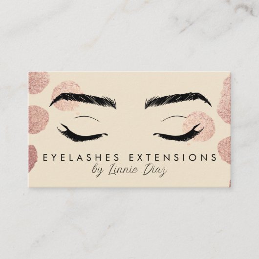 Eyelashes Extensions Salon Beauty Ivory Pink Visitekaartje (Voorkant)
