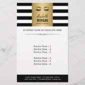 Eyelashes Eyebrows Gold Black White Stripes Flyer (Voorkant)