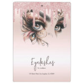 EyeLashes Glam Champagne Dripping Glitter Notitieb Klembord (Achterkant)