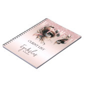 EyeLashes Glam Champagne Dripping Glitter Notitieb Notitieboek (Linkerzijde)