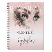 EyeLashes Glam Champagne Dripping Glitter Notitieb Notitieboek (Voorkant)
