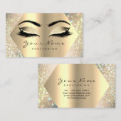 Eyelashes Glitter Makeup Artist Champaigne Gold Visitekaartje (Voorkant / Achterkant)