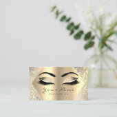 Eyelashes Glitter Makeup Artist Champaigne Gold Visitekaartje (Staand voorkant)