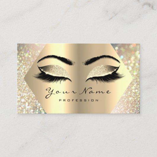 Eyelashes Glitter Makeup Artist Champaigne Gold Visitekaartje (Voorkant)