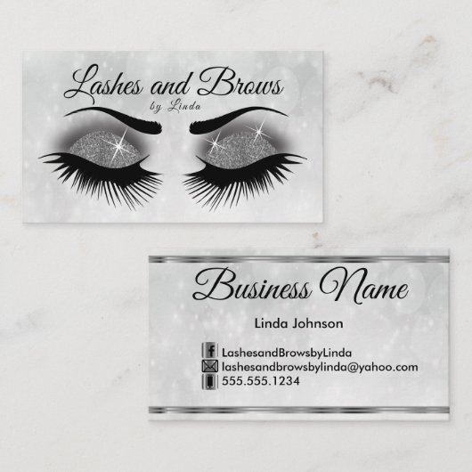 Eyelashes - Glitter van de Smokey Visitekaartje (Voorkant / Achterkant)
