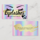 Eyelashes | Goudborstel | Regenboogmetaal Visitekaartje (Voorkant / Achterkant)