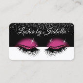 Eyelashes - Hot Pink Glitter Visitekaartje (Voorkant)